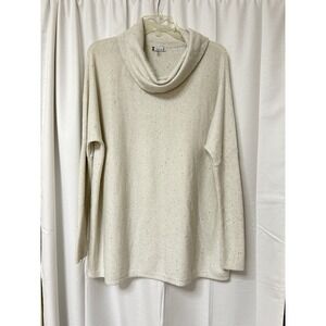 Smartwool Womens Ivory Speckled Turtleneck Sweater Long Sleeve M